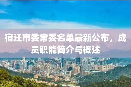 宿遷市委常委名單最新公布，成員職能簡介與概述
