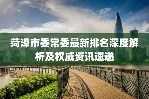 菏澤市委常委最新排名深度解析及權(quán)威資訊速遞