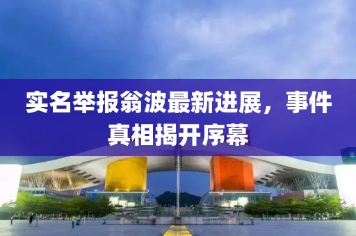 實名舉報翁波最新進展，事件真相揭開序幕