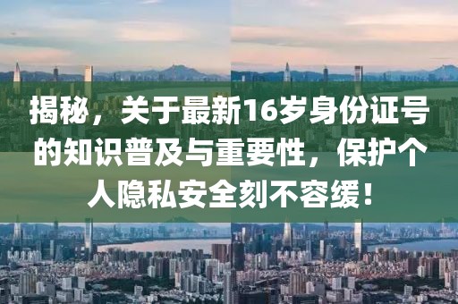 揭秘，關(guān)于最新16歲身份證號的知識普及與重要性，保護(hù)個人隱私安全刻不容緩！