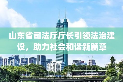 山東省司法廳廳長引領(lǐng)法治建設(shè)，助力社會和諧新篇章
