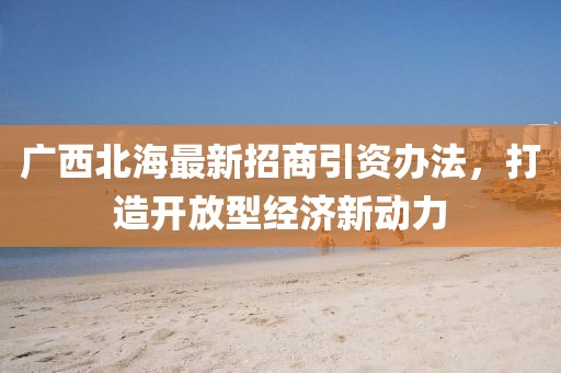廣西北海最新招商引資辦法，打造開放型經(jīng)濟(jì)新動(dòng)力