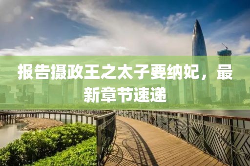 報告攝政王之太子要納妃，最新章節(jié)速遞