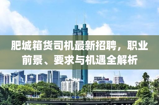 肥城箱貨司機(jī)最新招聘，職業(yè)前景、要求與機(jī)遇全解析