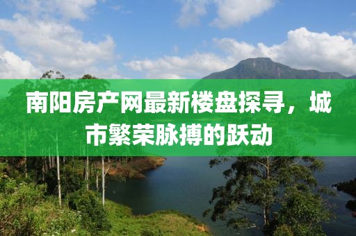南陽房產(chǎn)網(wǎng)最新樓盤探尋，城市繁榮脈搏的躍動(dòng)