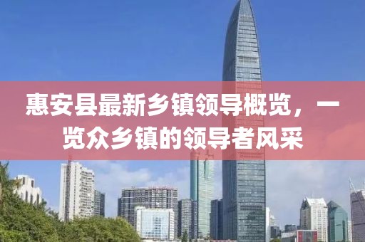 惠安縣最新鄉(xiāng)鎮(zhèn)領導概覽，一覽眾鄉(xiāng)鎮(zhèn)的領導者風采