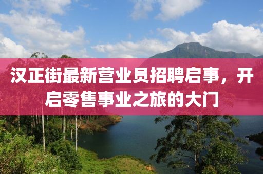 漢正街最新營業(yè)員招聘啟事，開啟零售事業(yè)之旅的大門